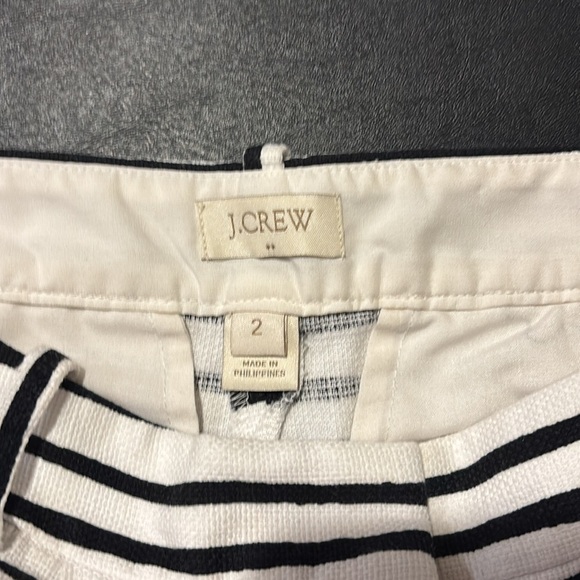 J Crew Black and White Stripe High Rise Shorts - Picture 2 of 8